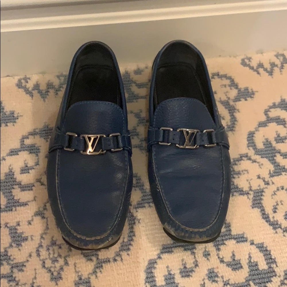 Louis Vuitton Driver Shoes in Blue leather